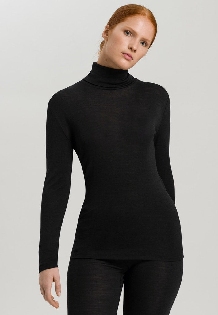 Woolen Silk Turtle Neck Long-Sleeved Top – HANRO