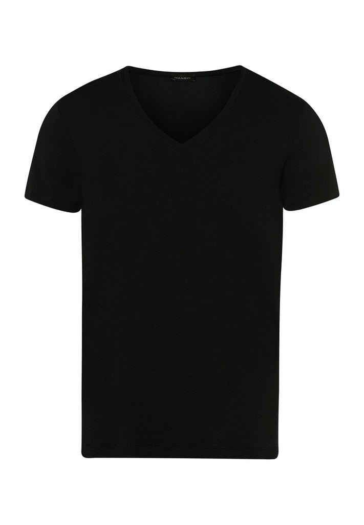 Cotton Superior - Short-Sleeved V-Neck Top - HANRO
