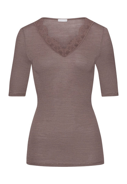 Woolen Lace - Short Sleeved Shirt - HANRO