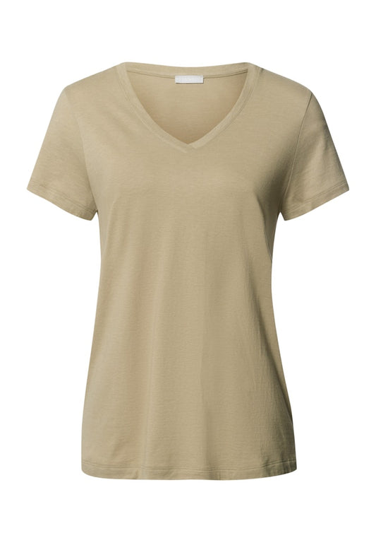 Sleep & Lounge - Short Sleeved V-Neck Shirt - HANRO