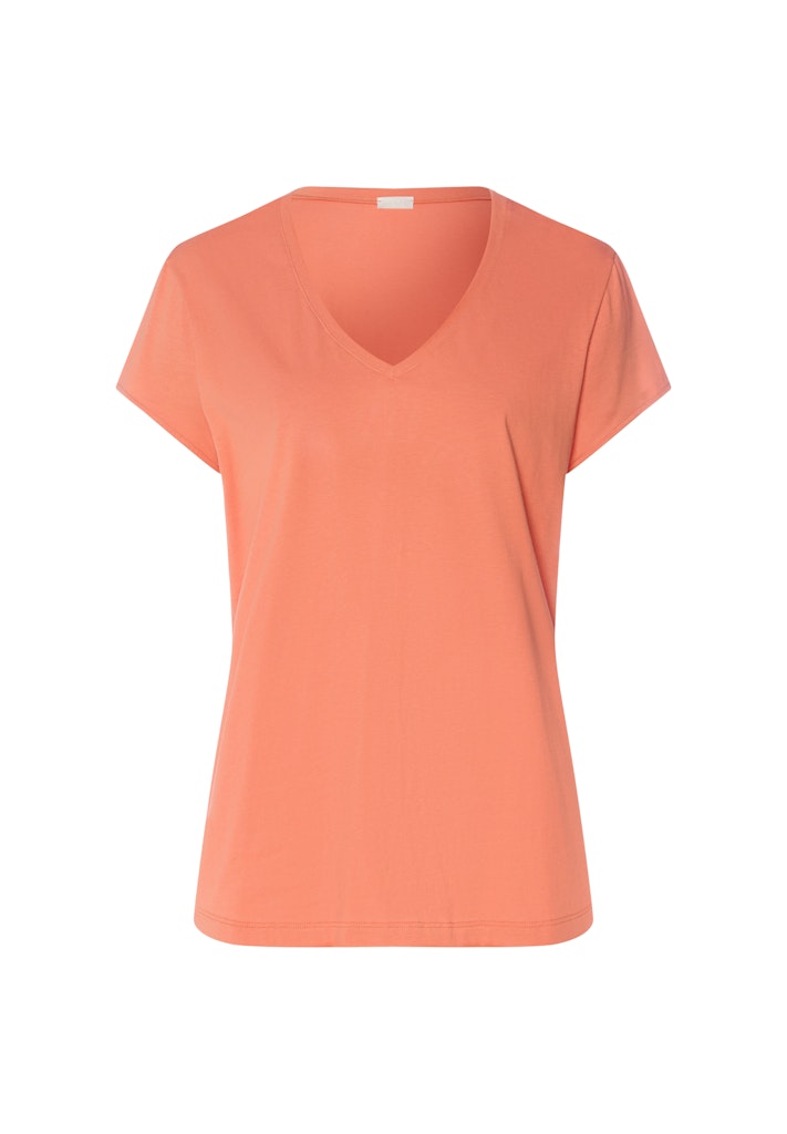 Natural Shirt - Short Sleeved Shirt V-Neck - HANRO