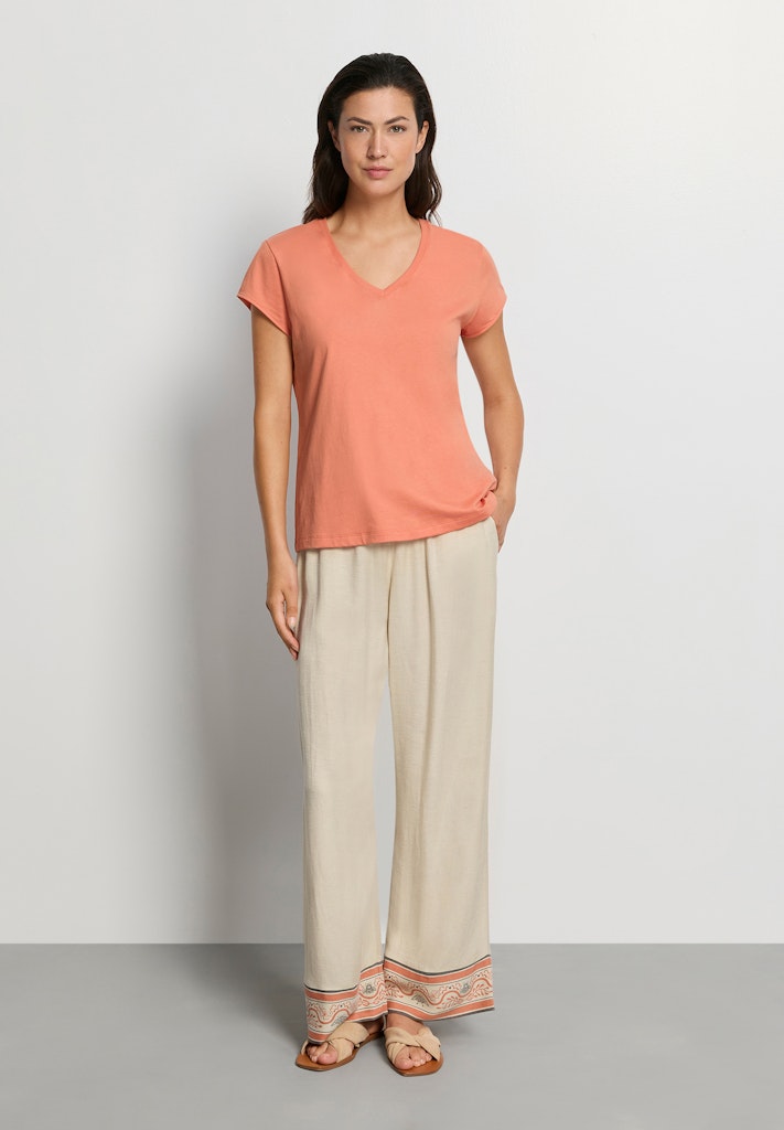 Natural Shirt - Short Sleeved Shirt V-Neck - HANRO