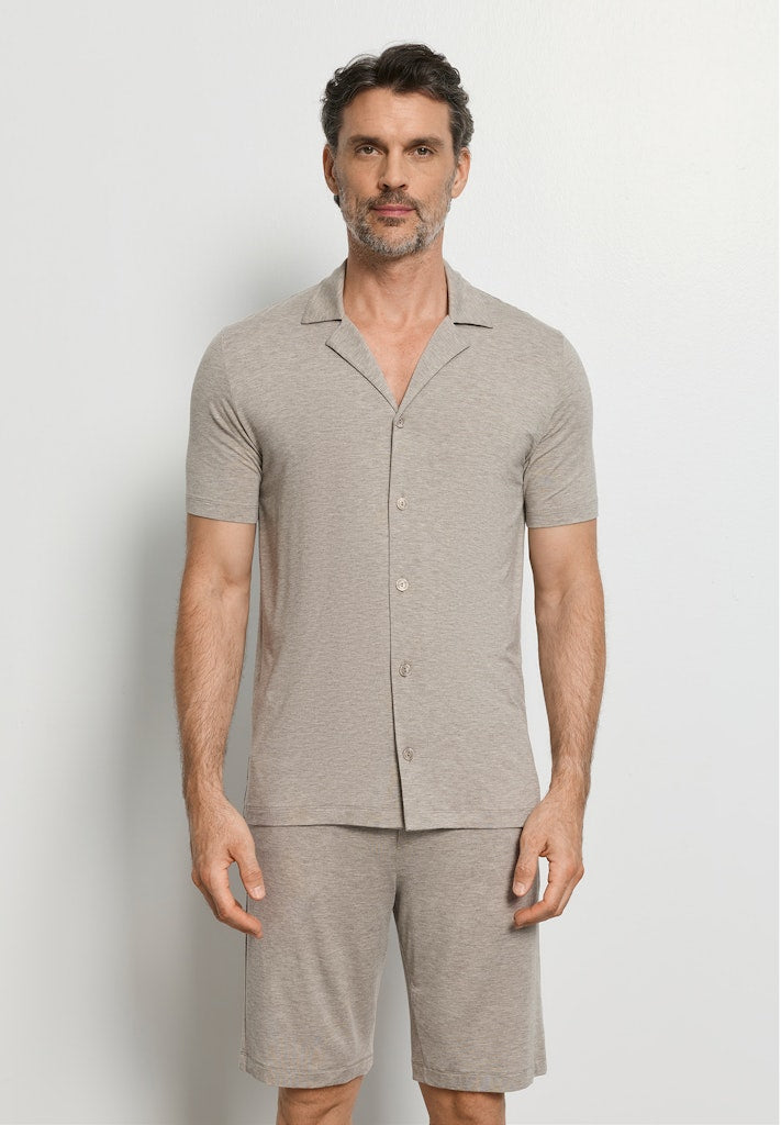 Casuals - Short Sleeved Henley Shirt - HANRO