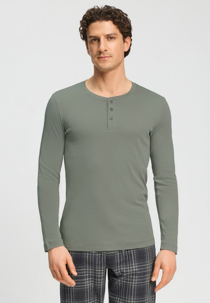 Cozy Comfort - Long Sleeved Henley Shirt