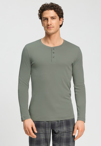 Cozy Comfort - Long Sleeved Henley Shirt