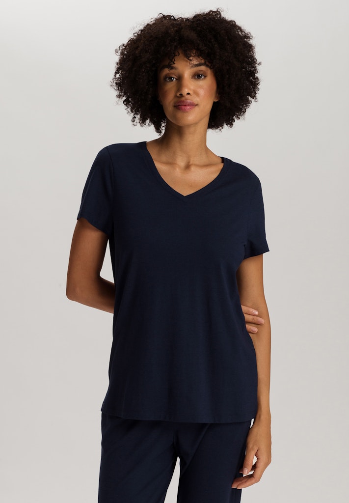 Sleep & Lounge - Short Sleeved V-Neck Shirt - HANRO