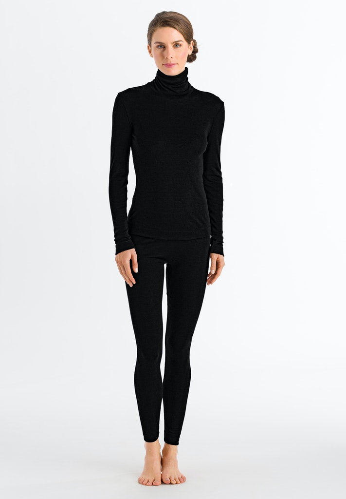Hanro Merino Wool And Silk-blend Jersey Leggings In Black