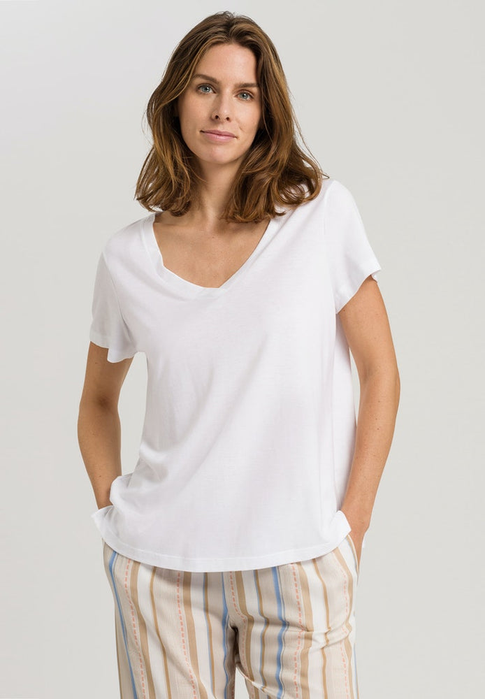 Sleep & Lounge - Cotton Mix Short Sleeved Top - HANRO