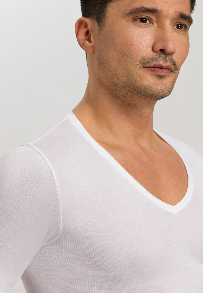 Cotton Pure - Short Sleeved V-Neck T-Shirt - HANRO