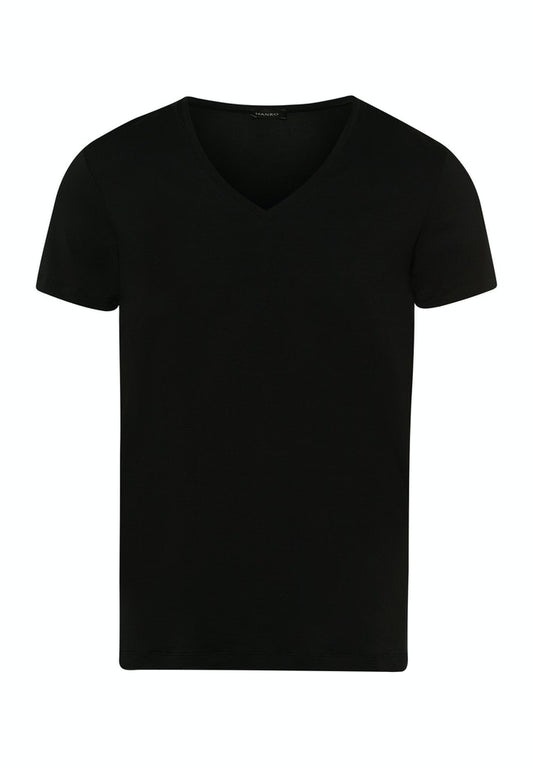 Cotton Superior - Short-Sleeved V-Neck Top - HANRO